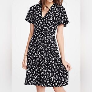 Ann Taylor Black and White Floral Dress